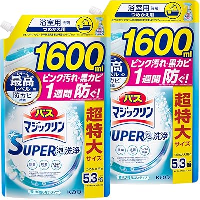 花王 バスマジックリン SUPER泡洗浄 香りが残らないタイプ つめかえ 大 