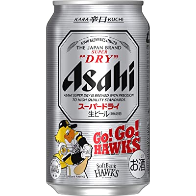 【23時45分まで】アサヒ スーパードライ 350ml×24本 福岡ソフトバンクホークスデザイン缶 送料込3,820円(159.2円/本)【辛口ビール】