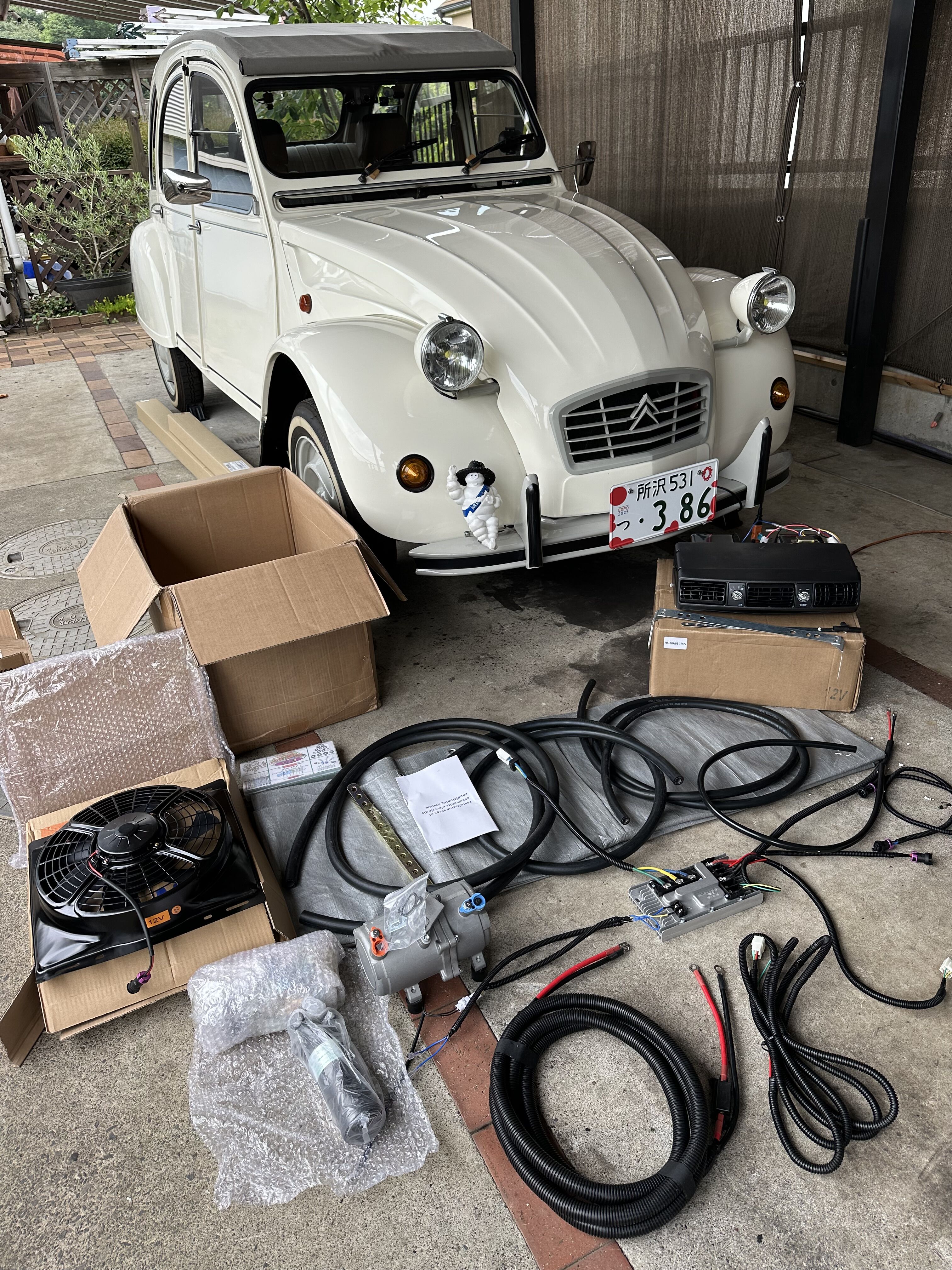 シトロエン2CV 「電動クーラー取り付け」 : ☆気まぐれ更新日記☆車
