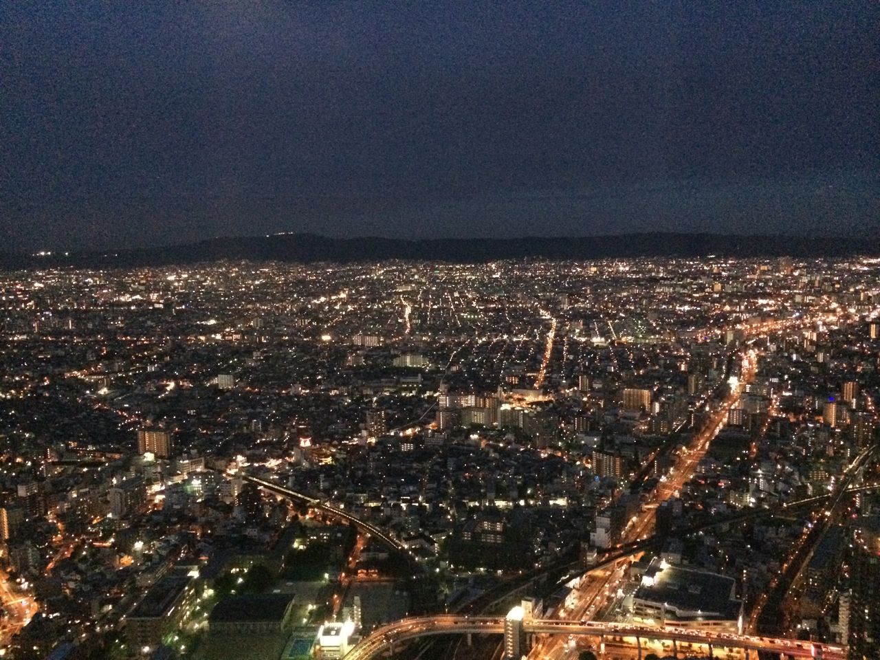 ハルカス展望台から東方向(夜景)