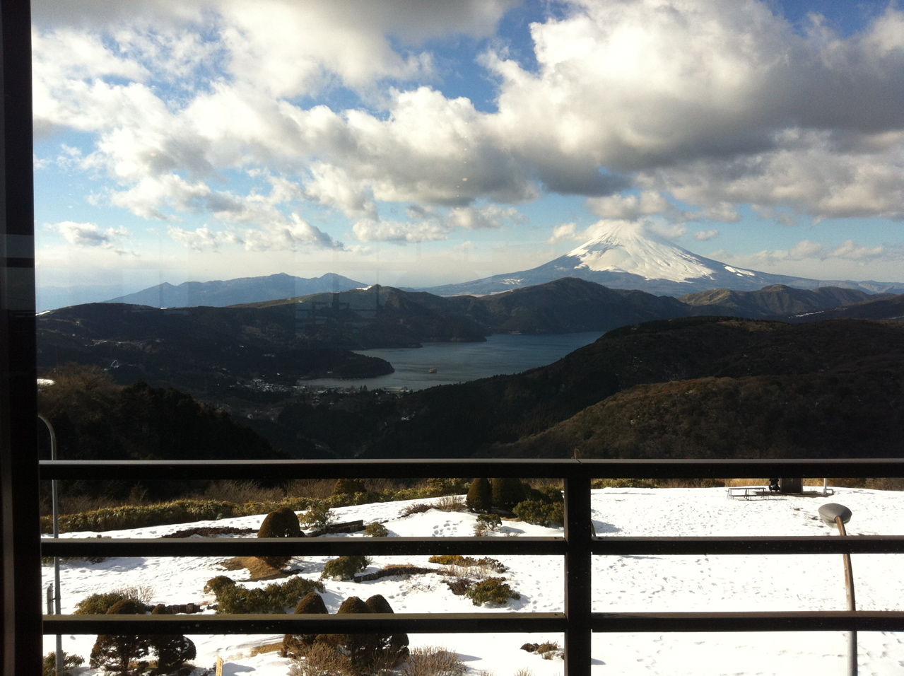 芦ノ湖から富士山を望む