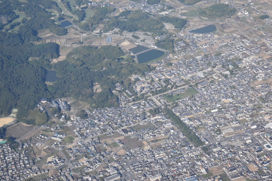 斑鳩町、法隆寺上空