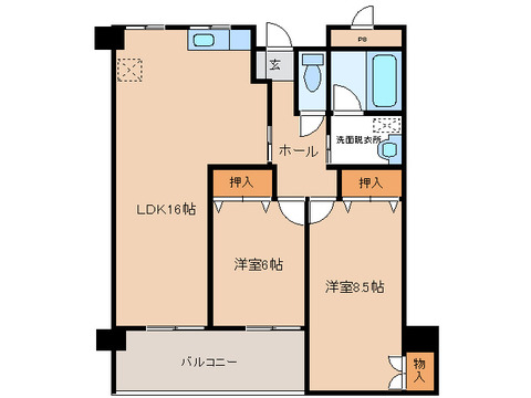 第5大成ビル2LDK間取図