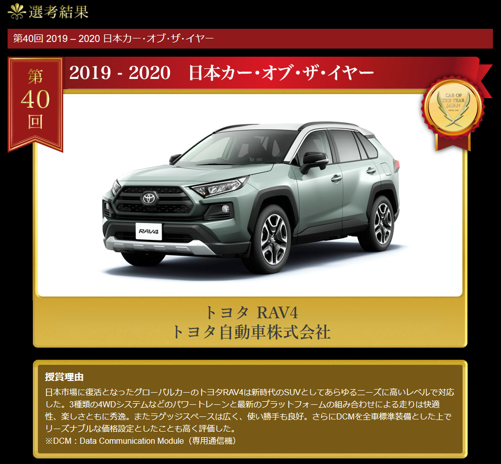 日本カー オブ ザ イヤーのrav4 C2o2 コーコー のblog