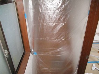 工事範囲外の箇所を養生している画像