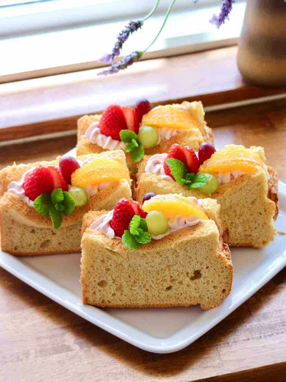 本日のスイーツ さくらシフォンケーキ お花見シフォン Cafe Cherryblossom