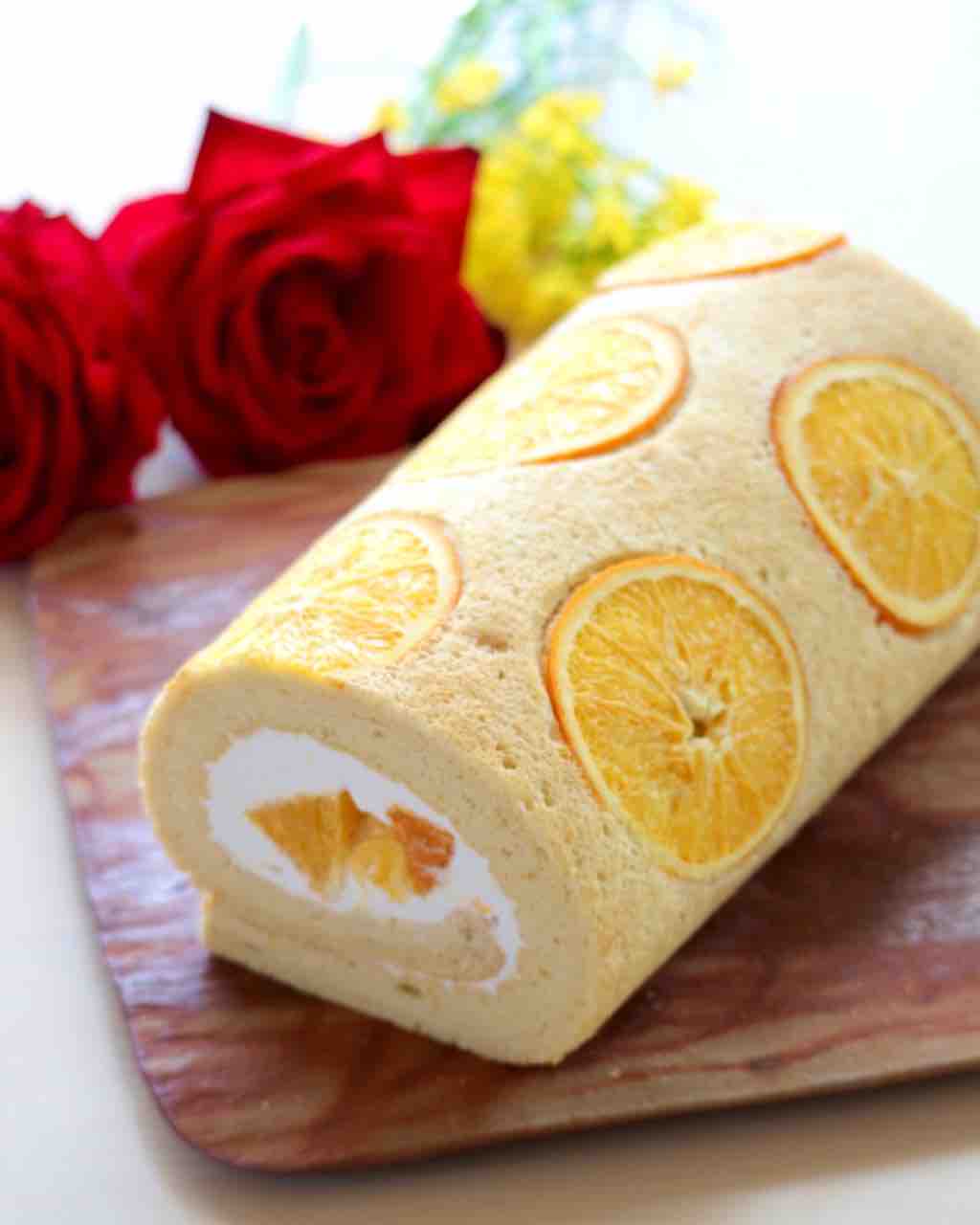 バレンシアオレンジのロールケーキ Cafe Cherryblossom