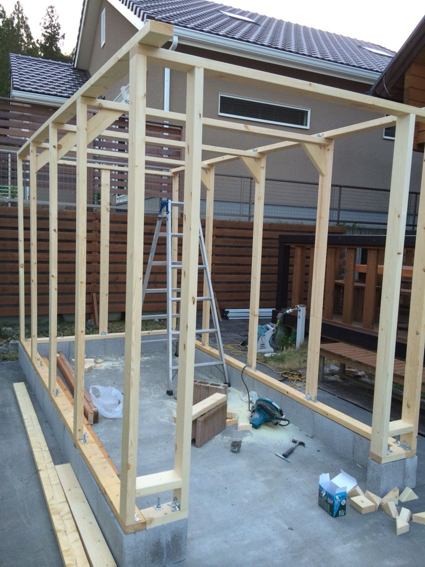 とりあえずバイク小屋diy 棟上げ 屋根工事編 Campingcarclub Dendenmusi