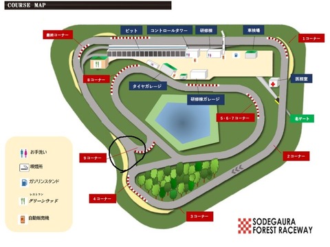 袖ヶ浦フォレストレースウェイコース図2