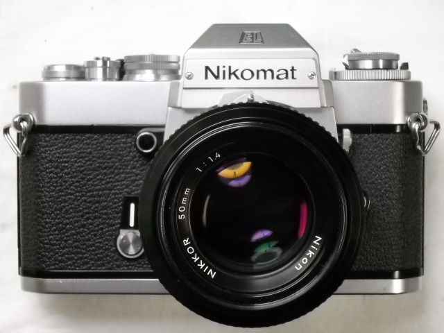 Nikomat EL 黒 50mm f2 分解整備済 露出計正常 凹みあり 素っ気 保証