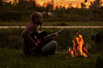 焚火&ギター