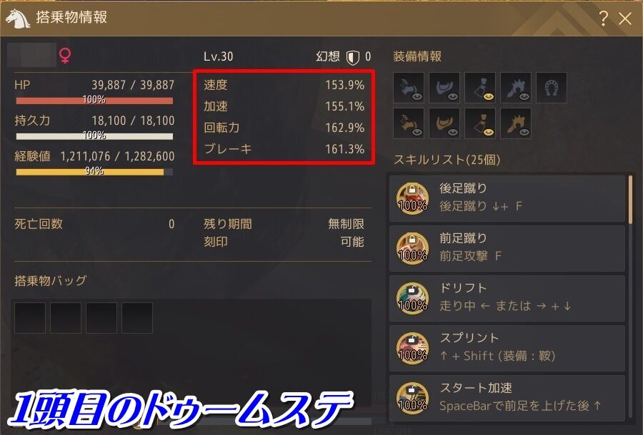 調教名匠lv9 熟練度1330 2頭目のドゥーム育成終了しました Lv30ステ 黒い砂漠pc Candyrain のひとりごと