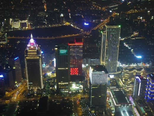 台北市内の夜景(台北101の89階展望台より)