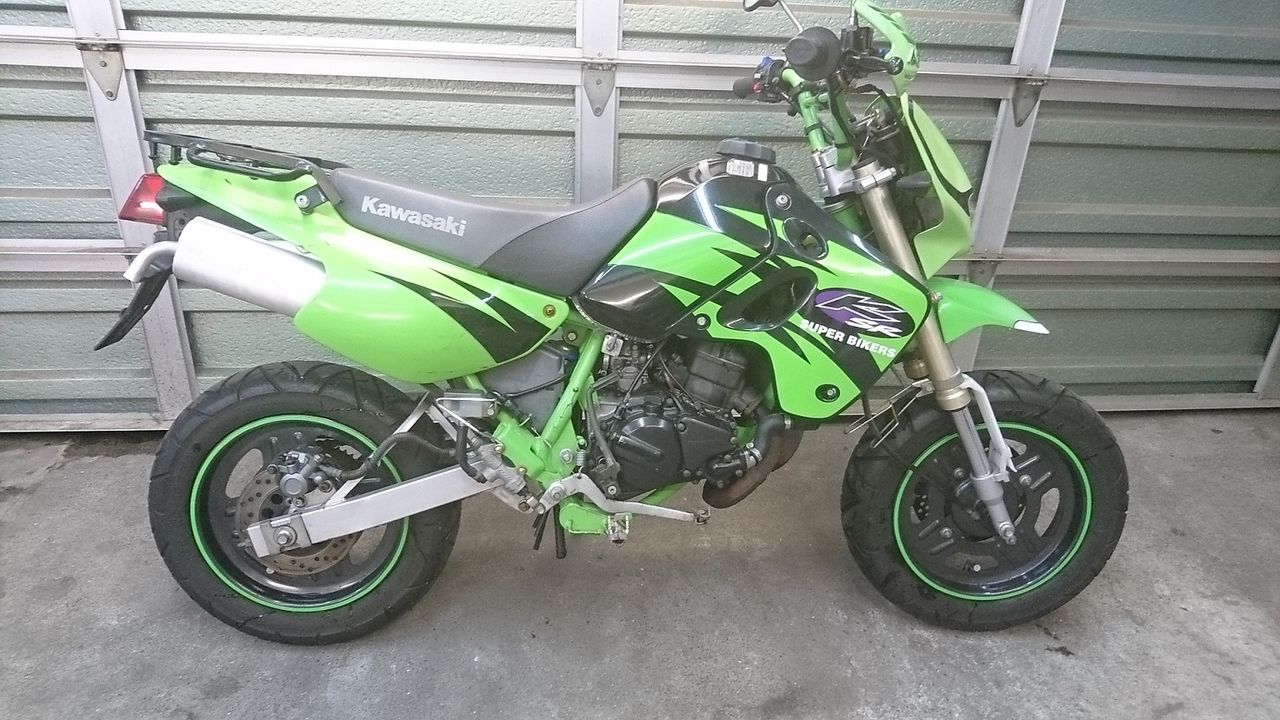 Kawasaki カワサキ Ksr 80cc 黒 緑 最後の２stエンジン搭載 後期型 美車 バイク 珈琲大好き 集まれ