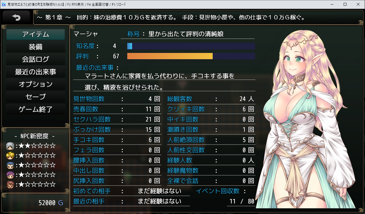 体験版】見世物小屋で働く綺麗なエルフ女性を狙う男性達……！【行動記録】 - DLチャンネル みんなで作る二次元情報サイト！