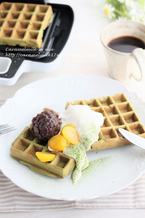 ホットケーキミックスで簡単抹茶ワッフル きゃらめるみるく みぃのほんわか お菓子レシピ