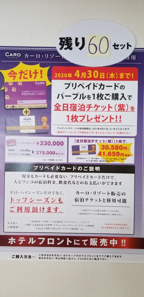 カーロリゾート カーロフォレスタ ご愛顧感謝割引券 33,000円分