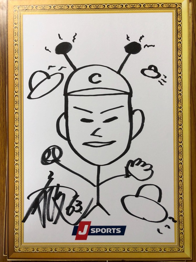 西川龍馬が描いた岡田明丈の似顔絵