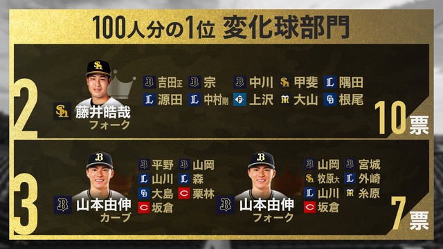 100人分の1位変化球部門 (2)
