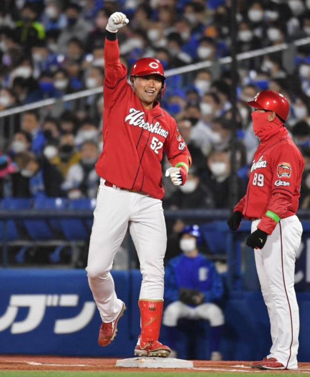 カープドラ6末包昇大プロ初ヒット初タイムリー初打点初得点