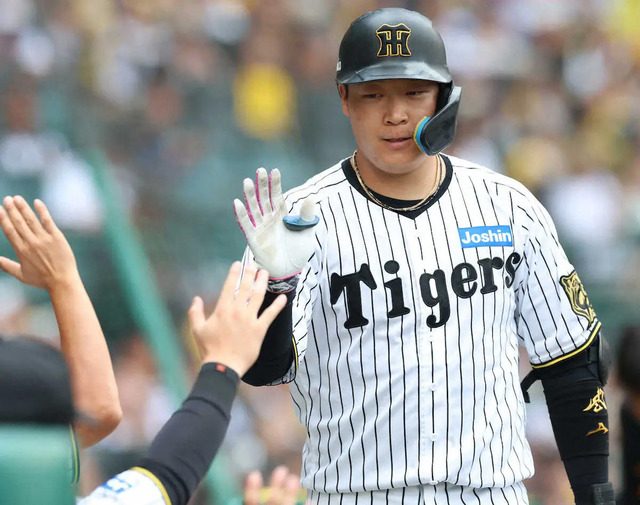阪神大山ヤクルト青柳から3四球で出塁率1位