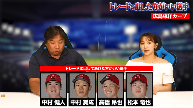 里崎がカープのトレード候補を発表!中村奨成、松本竜也らが候補