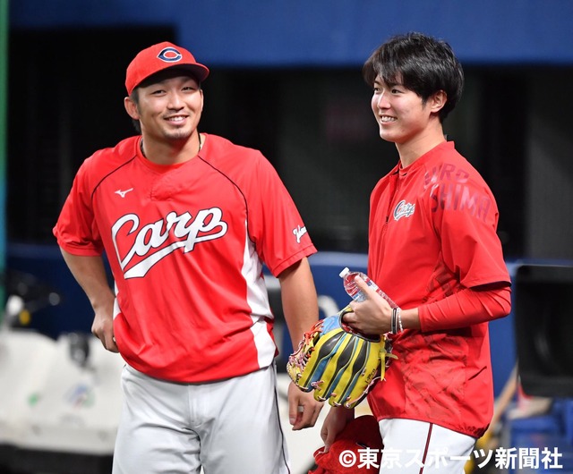 カープ森下＆中神が『チーム堂林』の自主トレ参加
