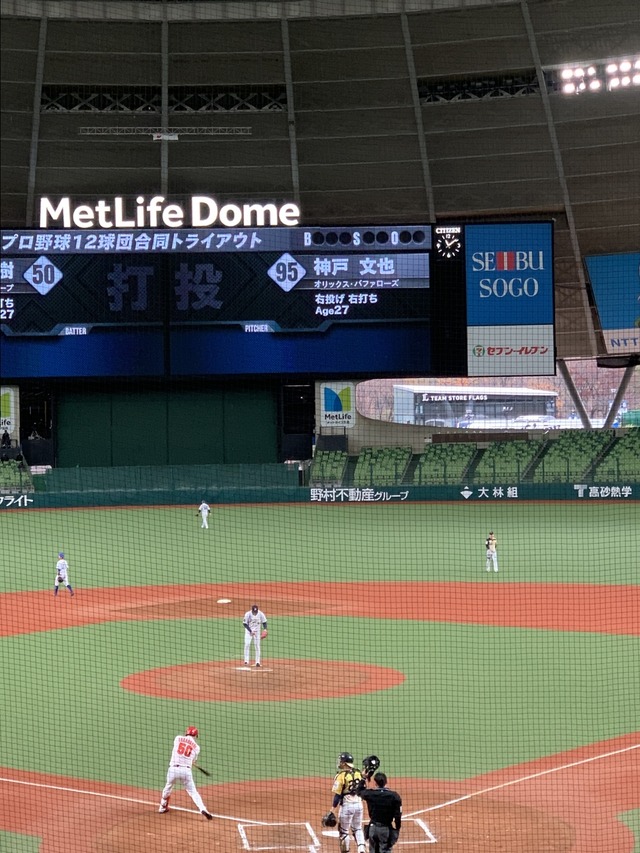 カープ庄司スコアラートライアウト視察