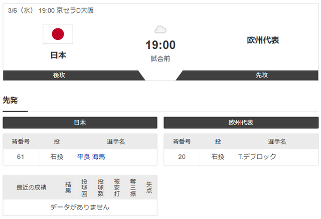 日本_欧州代表_東京ドーム