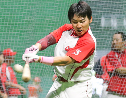 カープ_丸_試合前_打撃練習