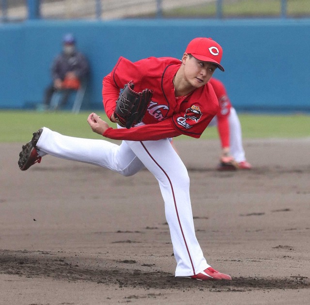 カープドラ2森翔平、MAX148キロで6回1失点