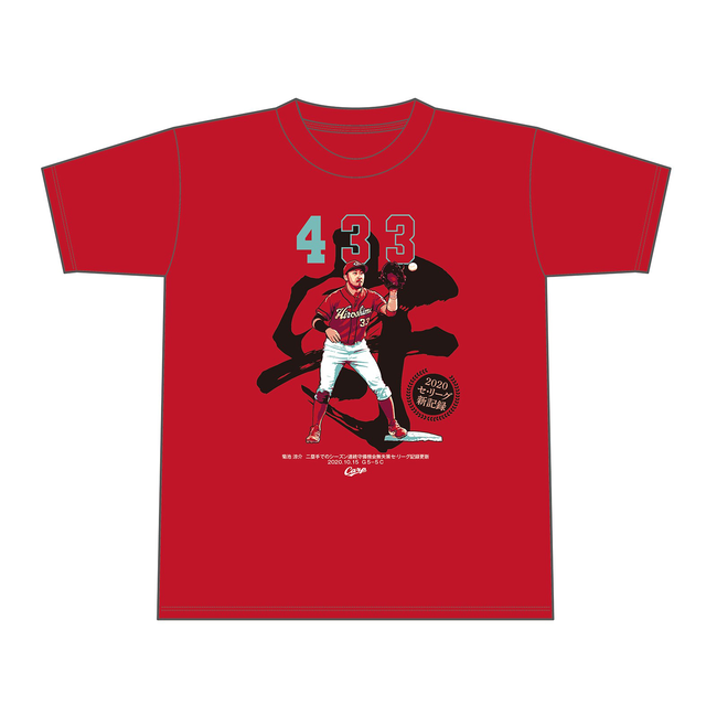 カープ菊池涼介シーズン連続無失策リーグ記録Tシャツ発売