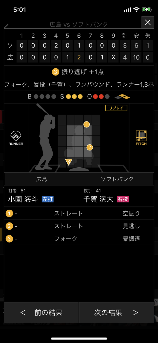小園海斗振り逃げ