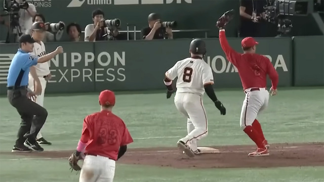 カープ田中広輔『刹那の1人ゲッツー』で巨人丸＆吉川をアウト