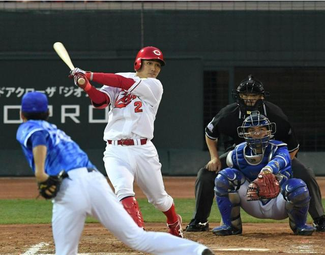 田中広輔先頭打者ホームラン2