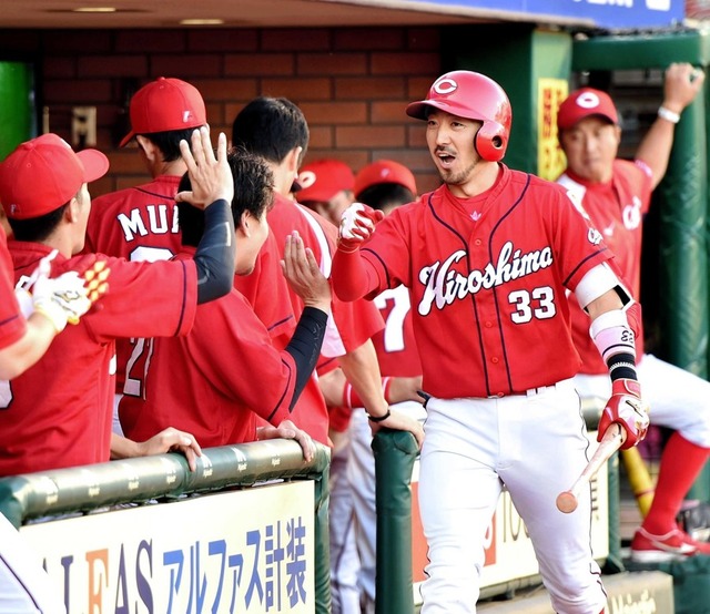 菊池涼介1番西川龍馬2番メヒア3番