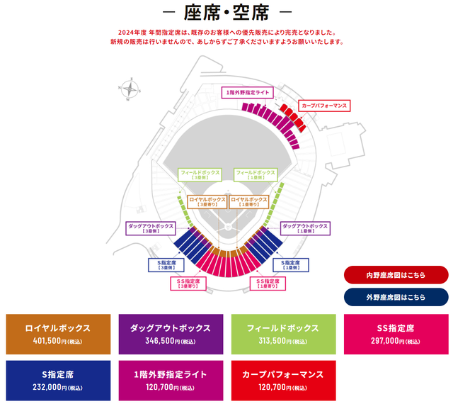 マツダスタジアム年間指定席完売