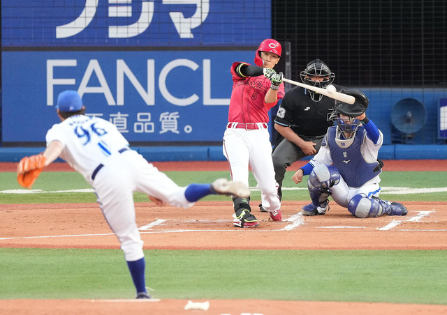 カープ打線、バウアー攻略！2回7得点KO！西川5号2ラン