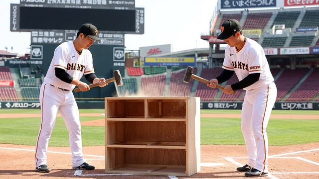 広島巨人戦で大城＆佐々木が『タンス』を作る_4