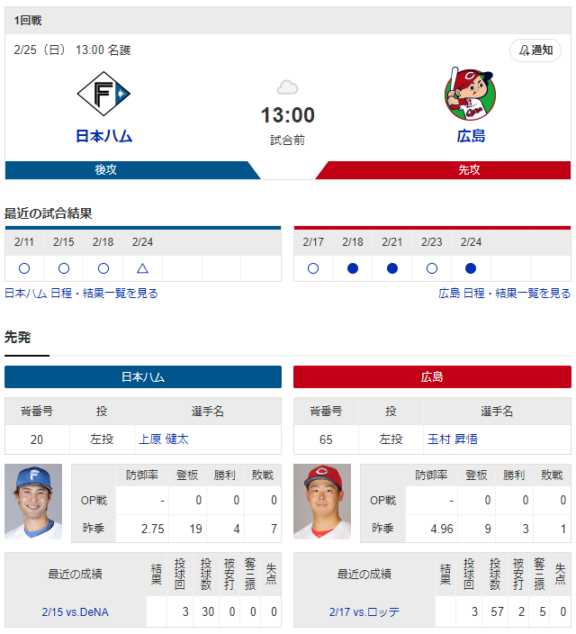 【カープOP戦実況】中村奨成2番！中村健人4番