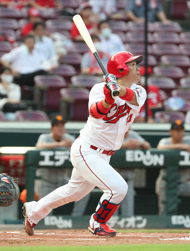 カープ坂倉将吾、1号3ランホームラン_巨人田口から初回に5点先制