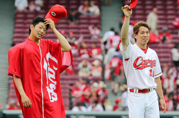 大瀬良_マエケン_初ホールド