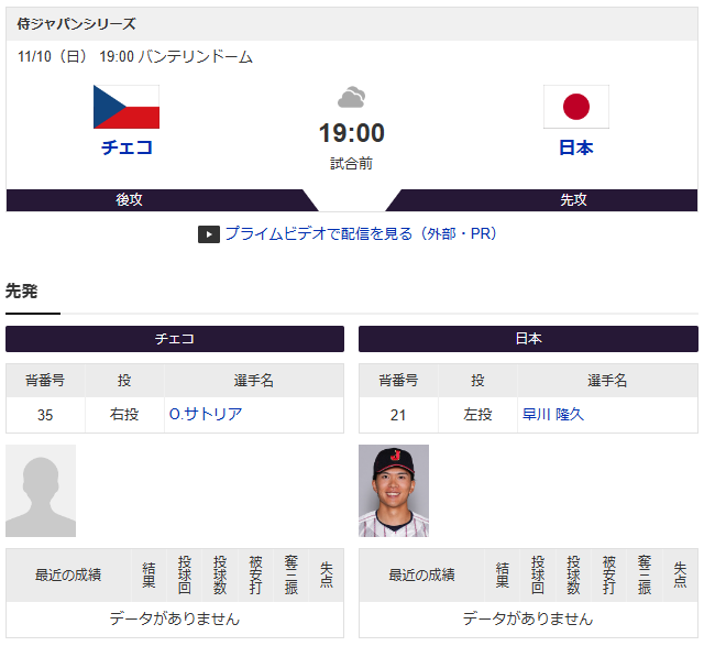 侍ジャパン_チェコ_実況