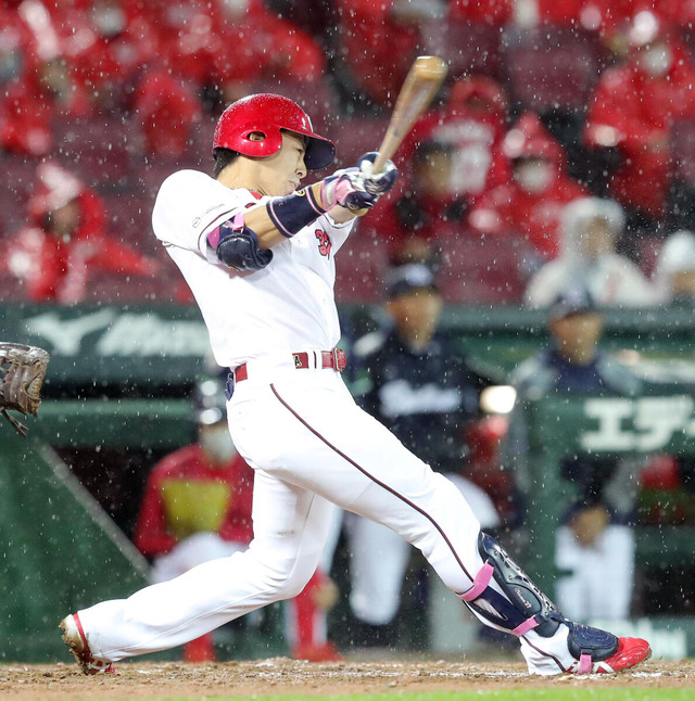 カープ野間の決勝タイムリーで雨天コールド勝ち！大瀬良6回0封！松本1回0封！デビ初単打！ターリー初セーブ！豪雨に勝利！【広島1x-0ヤクルト/試合結果】