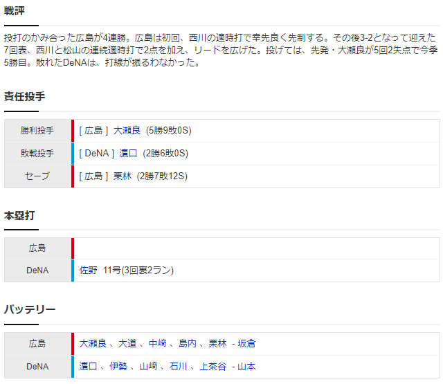 広島横浜_大瀬良大地_濵口遥大_スコア2