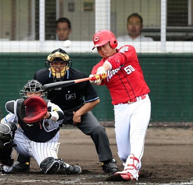 カープ高橋大樹阪神練習試合ホームラン