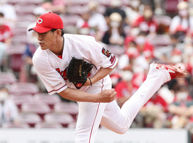 カープ中田廉500万円減の年俸1800万円で契約更改