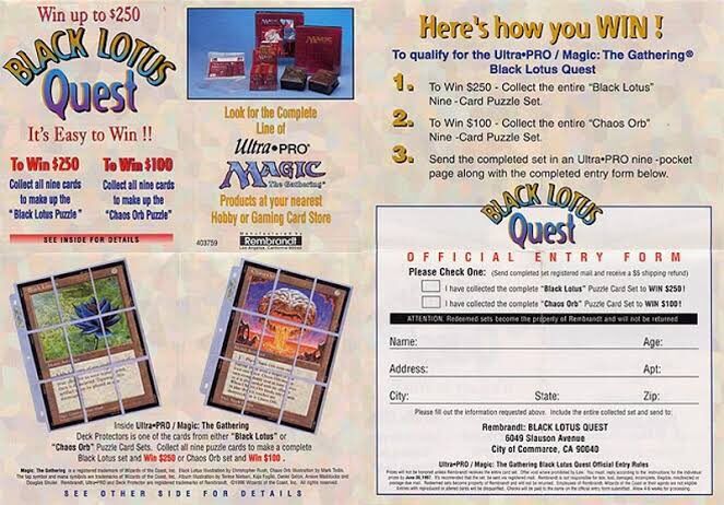 MTG　BLACK　LOTUS　QUEST? パズルピース BLACK LOTUS UNLIMITED 1993 - MTG Magic The Gathering -Signed