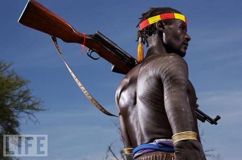 Karo Man With Scars, Omo River Valley