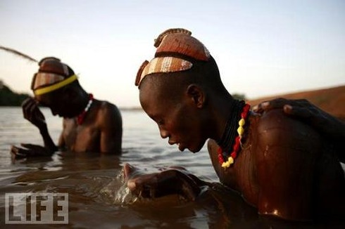 Dassanech Men Bathing, Omo River